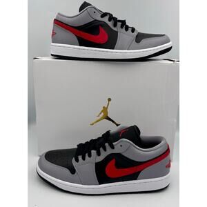Nike Air Jordan 1 Low Smoke Grey Red Black FZ4183-002 W SZ 11 9.5M #244